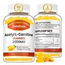 2 Pack Acetyl L-karnitin gummier, L-karnitin Supplement for kvinner og menn, ernæringstilskudd for økt energi, immunitet og hjerne helse, vegan, ikke-GMO, Mango Flavor, 120 greve