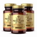 Solgar Zinc Picolinat 22 mg, 100 tabletter (pakke med 3) - fremmer sunn hud - støtter immunsystem, normal smak og visjon - Antioksidant - ikke-GMO, Vegan, Glutenfri, Kosher - 300 Total Services