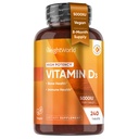 VektWorld Vegansk Vitamin D3 5000 IU - Opprinnelig fra Wild Harvested Lichen - Vitamin D Supplement fra Biotilgjengelig Cholecalciferol - 240 vitamin D3 Tabletter - Glutenfri & Allergen-fri
