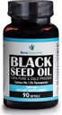 HalalEveryDay Organic Black Seed Oil - USDA Certified Cold Pressed Glassflaske Over 1,5% Thymoquinon 3X Styrke Tyrkisk Svart Cumin Nigella Sativa Ikke-GMO 100% ren svartfrøolje (kapsler)
