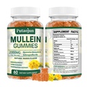Mullein Gummies for Lung Cleanse ® Organic Immune Support ® 2000mg Respiratorisk Helse Gummies ® Mango Flavor, Non-Stiky ® Lung Health, Sinus Relief ® Mullein Leaf Extract ® 1 Pack