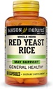 MASON NATURAL rød yeast ris, støtter hjerte helse og blod sirkulasjon, Herbal Supplement, 60 kapsler