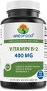 Brieofood vitamin B2 (Riboflavin) 400 mg, 120 Veggie kapsler - Glutenfri, ikke-GMO