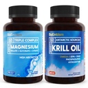 BioEmblem Triple Magnesium Complex og Antarctic Krill Oil, støtter søvn og hjerne helse, hjerte og felles helse, fremmer kardiovaskulær helse, og støtter avslapping