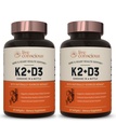 Levende bevisst vitamin K2 MK7 med D3 Supplement ® Bein og hjerte helse støtte - Patentert vitamin K & vitamin D3 5000 IE (2-Pack)