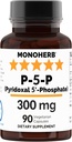 MONOHERB Pyridoxal 5-fosfat 300 mg - 90 vegetariske kapsler - P5P Aktivert vitamin B6 - Biologisk tilgjengelig