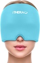 iTHRAU Migraine Relief Cap, Sotende hodepine hat, Gel Ice Pack Head Wrap med varm og kald terapi, hodepine Relief Cap for Sinus, Puffy Eyes, Tension og stress Relief Blå