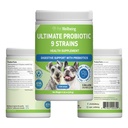 Kjæledyr velvære Ultimate Probiotic 9 Strains for hunder og katter - støtter Gut Microbiome og Digestion, Immune System Care, Urin Tract Health, FOS, 2,5 milliarder CFU - 11.29 oz (320 g) pulver