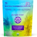 Purple Tree Organic Electrolyte Hydration Packets - Pina Colada Flavor, sukkerfri flytende Hydration Sticks for rask hydrering, daglig Electrolyte Drink Mix for dehydrering Relief, 15 To-Go Pakker