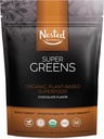 Super Greens #1 Grønn Superfood Powder ® 100% USDA Økologisk ikke-GMO Vegansk Supplement ® 20+ Hele matvarer (Spirulina, hvetekorn, Barley), Probiotika, Fiber & Enzymer (Original, 30 Services) (Chokolate)