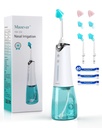 Nasal irrigasjonssystem, Cordless Nasal rensemaskin for Sinus Relief & Nasal Care, Elektrisk Neti Pott med 6 tips og 40 saltpakker Nasal Irrigation Sinus Rinse System Kit for voksen og barn