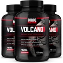 FORCE FACTOR Volcano Pre Workout Nitric Oxid Booster Supplement for menn med kreatin og L-Citrulline for å hjelpe øke nitric oksid, energi, bygge muskler og forbedre blodflyt, 120 greve(pakke av 3)