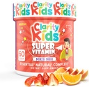 Klarhet Kids Super Vitamin Multivitamin for barn | Vitamin C, vitamin D, & sink | Alt naturlig Chewable for barneimmun støtte | USA laget Supplement | 60 stykker (30 dagers forsyning)