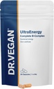 DR.VEGAN UltraEnergy | høy styrke B vitamin kompleks, 30 vegan-vennlige kapsler | Inkluderer vitamin B12 (100ug), Choline (50 mg), Biotin (50ug) og Folat (200ug) | En-A-dag