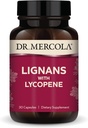 Dr. Mercola Lignans med Lycopen Supplement, 30 Serveringer (30 kapsler), ikke GMO, Soya gratis, Glutenfri