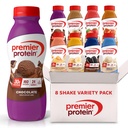 Premier Protein Shakes, 8 Flavor Variety Pack, 30g Protein, 1g Sukker, 24 vitaminer og mineraler, næringsstoffer for å støtte immunhelse 11.5 Fl Oz (8 pakke)