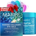 MAREE komplett skjønnhetsløsning - Under øyet Gels & hårmaske, balsam - marine kollagen, hyaluronsyre, kokosolje og keratin - reduserer puffy øyne og mørke sirkler, Hydrating Fine & frizzy hår