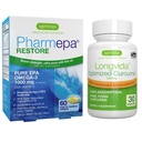 Pharmepa gjenoppretting & Longvida Lipidated Curcumin 500mg Bundle, 1000mg ren EPA Omega-3 Fish Oil & Ultra Biotilgjengelig Curcumin, av Igennus
