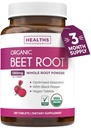 Organic Beet Root Powder Tabletter - Ekstra styrke Beet Supplement med svart pepper ekstrakt for forbedret absorpsjon for å støtte hjerte helse nitrogenoksid produksjon og atletisk ytelse (3 måneder)