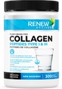 Renovere Actives Hydrolysert Collage Peptider pulver 10G per servering - Premium Grass-Fed collagen for hud, ledd og hår – 9,4g Protein – Støtter kollagenformasjon og muskelgjenvinning – laget i Canada