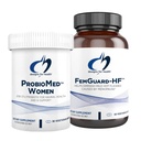 Designs for Helse Hot Flash & Vaginal Support Probiotic Bundle - FemGuard-HF (60 kapsler) for å hjelpe Diminish Mild Menopause Hot Flashes + ProbioMed kvinner (30 kapsler) Gut & Vaginal Probiotic