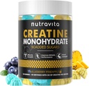 Nutravita Kreatin Monohydrat Gummier for menn og kvinner-5g kreatin Monohydrat per servering - Sukkerfri, Vegan, Blåbær Pineapple Flavor, 120 greve
