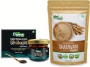 ORGANIC ZING Shatavari pulver- 454g & Shilajit Resin- 20g