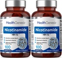 B-3 Nicotinamid 500 mg 100 Caps 2 Pack - Nikotinic amid Niacin naturlig flushfri vitaminformula - støtter huden celle helse