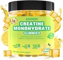 Kreatin Monohydrat Gummies 5600mg for menn og kvinner, 120 CT Chewable Kreatin Gummies for muskel støtte, energiøkning, 5,6g Kreatin Monohydrat per servering - Sukkerfri, Vegan (Lemon Flavor)