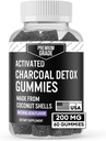 Premium Grade Aktivert Charcoal Gummies - Coconut Charcoal kosttilskudd for Detox Support, Oral Helse, Mage & Digestion - Sikker for barn - Ingen Bloat Vegan Gummy - Naturlig Acai Flavor (60 greve)