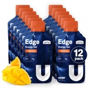 UCAN Edge Energy Gel Shots, Orange Mango (12, 2 Ounce Packets) for løping, trening, trening, trening, trening, sykling, crossfit, sukkerfri, vegansk, og ketovennlig energi