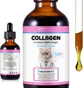 Væske kollagen for katter Hud og Coat Supplement for katter kollagen for katter støtte kløe lindring, felles helse Cat collagen Drop med allergier, bovine kollagen, vitamin C, Biotin, MSM 2 floz