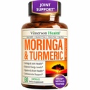 Moringa + Turmeric Curcumin Supplement for felles helse, Gut helse, energi og immun støtte - Total velvære formel - Tumeric Curcumin med svart pepper & Moringa ren kapsler - 60 greve