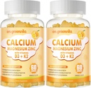 Kalsium magnesium sink gummer med vitamin D3 & K2 - høy styrke forbedret absorpsjon -120 oransje gummer flavored