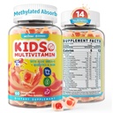 Kids Multivitamin Gummies med jern, sukkerfri, Kids daglige vitaminer + probiotika, Algae Omega 3 (EPA / DHA), A, C, D, Metyl B12, Folat, B6, sink, Biotin, for sunn vekst, immunsupport, 60 count