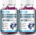 2 Pakke 3000mg Glukosamine Chondroitin med MSM Gummies & Elderberry, Ekstra styrke felles støtte Helse, Fleksibilitet, Antioksidant, Immuntilskudd Gummi for voksne, Menn og kvinner 120 greve