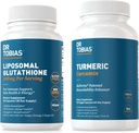 Dr. Tobias Turmeric Curcumin og Liposomal Glutathione - Støtter felles helse, immunfunksjon og hudvitalitet - Vegan, ikke-GMO