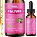 Sea Moss Avanserte flytende dråper, 3000 mg organiske hav Moss flytende med svart frøolje og irsk seamoss Gel, Raw Sea Moss støtte immunitet, Joint, Digestive Helse, 60ml-L8