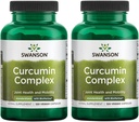 Swanson Curcumin Complex - Herbal Supplement som støtter felles helse, mobilitet og fysisk funksjon - Standardisert med BioPerine for maksimal absorpsjon - (120 Veggie Capsules) (2 Pack)
