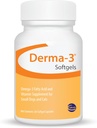 Ceva Derma-3 Softgels, Omega-3 fettsyre og vitamin Supplement for små hunder + katter (60 greve)