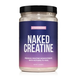 NAKED Creatine - Jordbær Flavored Kreatin Monohydrat - Ekte Jordbær pulver, Ingen tilsetningsmidler, Muskelvekst, Vegan, Ikke-GMO, Glutenfri, Soja Gratis - 45 Serveringer