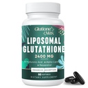 8-i-1 Liposomal Glutation 2400 MG, høy absorpsjon Antioksidant formel - med Hyaluronsyre, Alfa-Lipoic Acid, Resveratrol - Hud, Liver Detox & Immune System, 60 Softgels