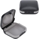 Beskyttende tilfelle for reisehøreapparater Hard liten splashproof 2.16"*2.04"*0.39" Kusjet interiør for 2 høreapparater, ITE, RIC, CIC (svart)