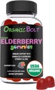 USDA Organic Elderberry Gummies - høy styrke 150 mg organiske eldrebær Gummies for voksne og barn med vitamin C & Zinc - immunstøtte Gummies - Vegan, Gelatin & Glutenfri - 60 greve