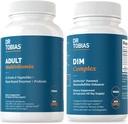 Dr. Tobias Adult Multivitamin & DIM Complex, støtter energi, immun- og hormonbalanse for menn og kvinner med 42 frukter og grønnsaker, BioPerine, Broccoli ekstrakt & kalsium, ikke-GMO
