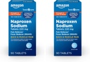 Grunnleggende omsorg rygg- og muskelsmerter, Naproxen Natriumtabletter 220 mg, smertestillende og feberreduserende, for ryggsmerter, muskelsmerter, mindre ledbetennelsessmerter, hodepine og mer, 90 teller (pakke med 2)