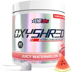 EHP Labs OxyScreed Pre Workout pulver - Preworkout pulver med L Glutamine & Acetyl L karnitin, energiforbedret drikke - Juicy vannmelon, 60 serveringer
