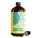LevelUp Clean MCT Olje - 100% Capryl C8 for energi, fokus, Gut helse, hjerne Superdrivstoff - Keto Supplement for Ketogen Kaffe og ketoner - Ikke-GMO (32 oz Glassflaske)