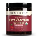 Dr. Mercola Organic Astaxanthin Gummies, 30 Serveringer (30 Gummies), 4 mg Per Serving, Kosttilskudd, Antioksidant og immun støtte, sertifisert organisk, ikke-GMO