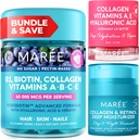 MAREE Bundle - Vitamin B1 Thiamin Gummies, Lip Mask, Ansiktsforsterker - A, E, D, C vitaminer - kollagen og hyaluronsyre, Retinol-kompleks for hud, negler, hår - Maske for tørre lepper - Anti-aldring krem